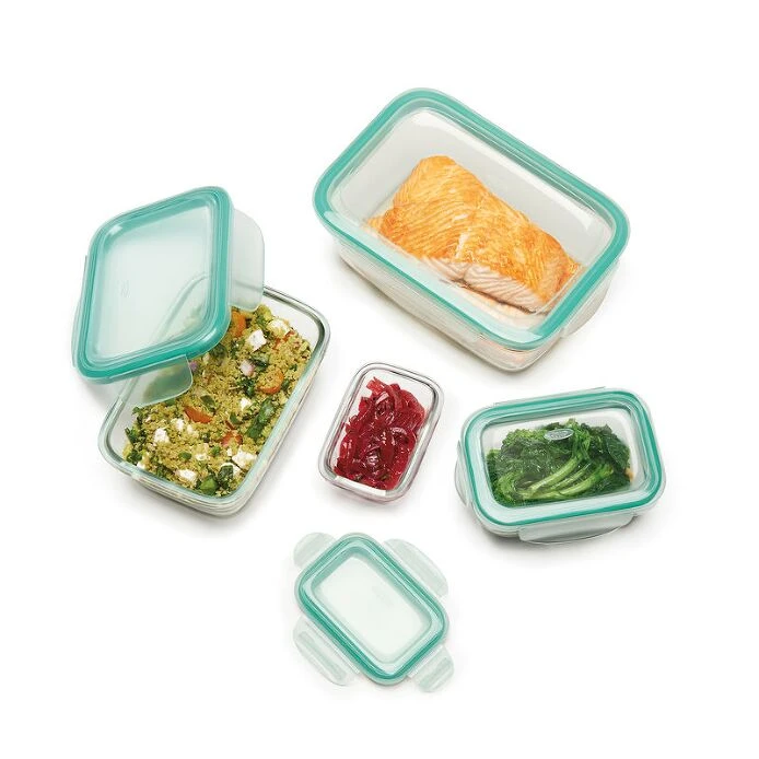 OXO Good Grips 8 Piece Smart Seal Glass Rectangle Container Set 3 OXO Good Grips 8 Piece Smart Seal Glass Rectangle Container Set