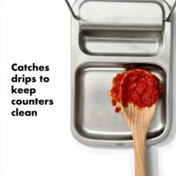 Stainless Steel Spoon Rest With Lid Holder -Oxo 13311700 8a 1