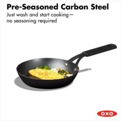OXO Obsidian Carbon Steel 8" Frypan With Silicone Sleeve 12 OXO Obsidian Carbon Steel 8" Frypan With Silicone Sleeve -Oxo cc005099 001 2