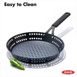 OXO Obsidian Carbon Steel 12" BBQ Frypan With Silicone Sleeve -Oxo cc005104 001 8