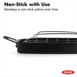OXO Obsidian Carbon Steel Roaster With Rack -Oxo cc005106 001 4