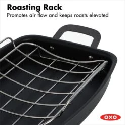 OXO Obsidian Carbon Steel Roaster With Rack -Oxo cc005106 001 5