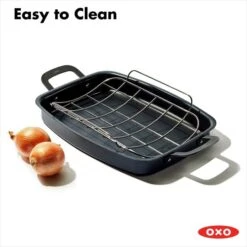 OXO Obsidian Carbon Steel Roaster With Rack -Oxo cc005106 001 8