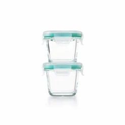 4 Piece Smart Seal Glass Mini Square Container Set