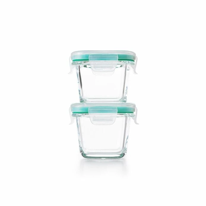4 Piece Smart Seal Glass Mini Square Container Set 3 4 Piece Smart Seal Glass Mini Square Container Set