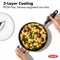 Non-Stick 3-Quart Chef's Pan With Lid And Helper Handles 10 Non-Stick 3-Quart Chef's Pan With Lid And Helper Handles -Oxo oxo 10incvdchef nonstick 1