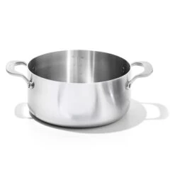 OXO Tri-Ply Stainless Non-Stick Mira Series 5.2 Qt Casserole With Lid -Oxo oxo mss ph00882 5qt casserole 1587